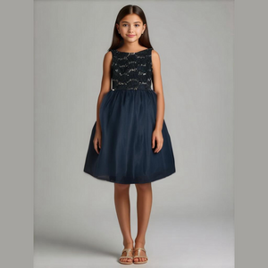 Elegant Navy blue formal Dress. Peek a boo zipper back. (3)